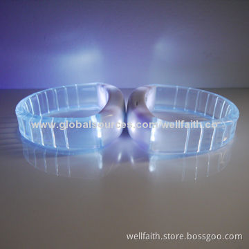 Promotional Gift Sound Activated LED Customized Bracelets for Fun, PVC+PS Materials